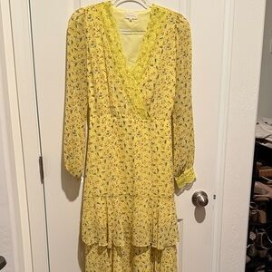 MELLODAY Yellow Floral Long Sleeve Dress